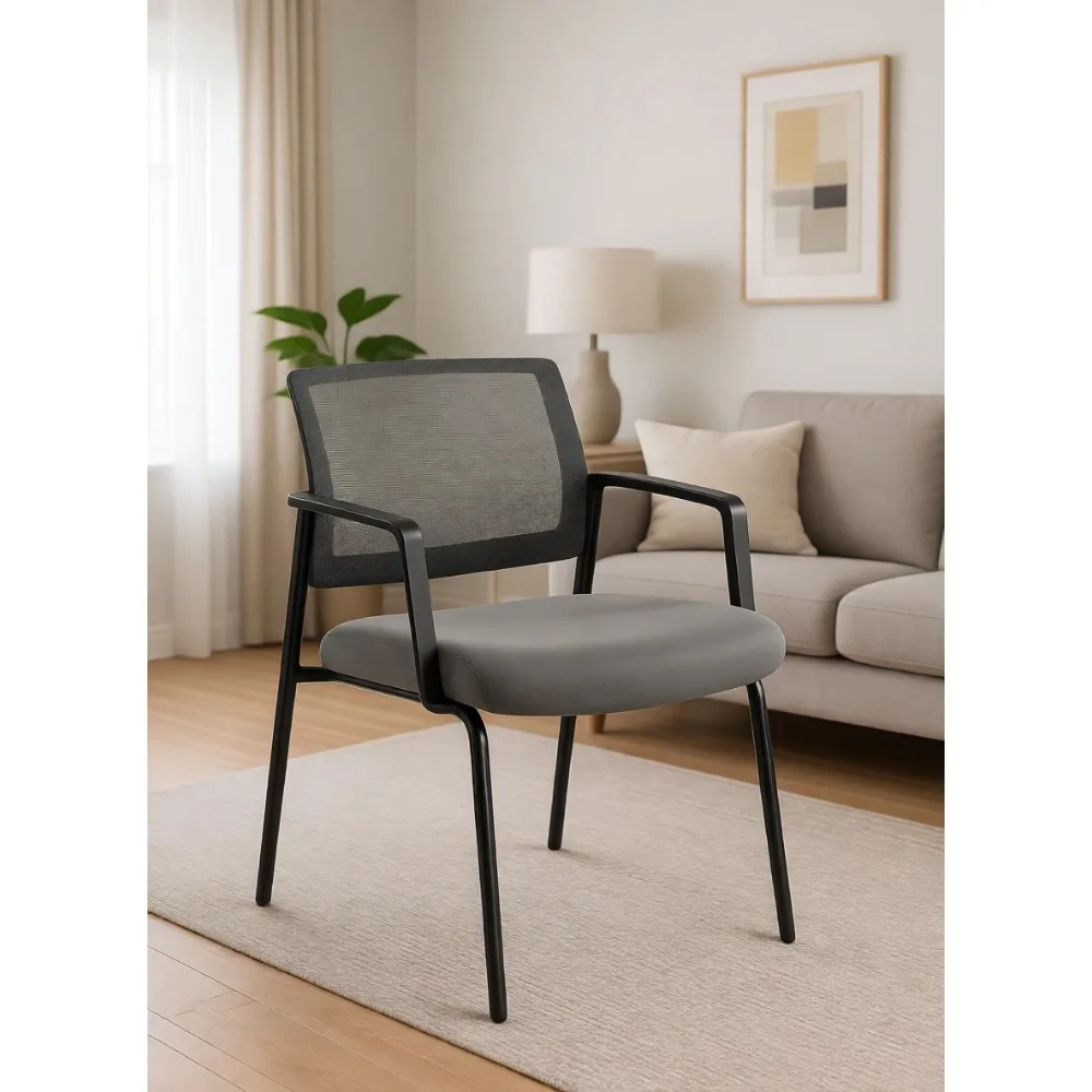 Stackable Chair with Breathable Mesh Back and Padded Seat for Conference, Waiting Room and Home Office