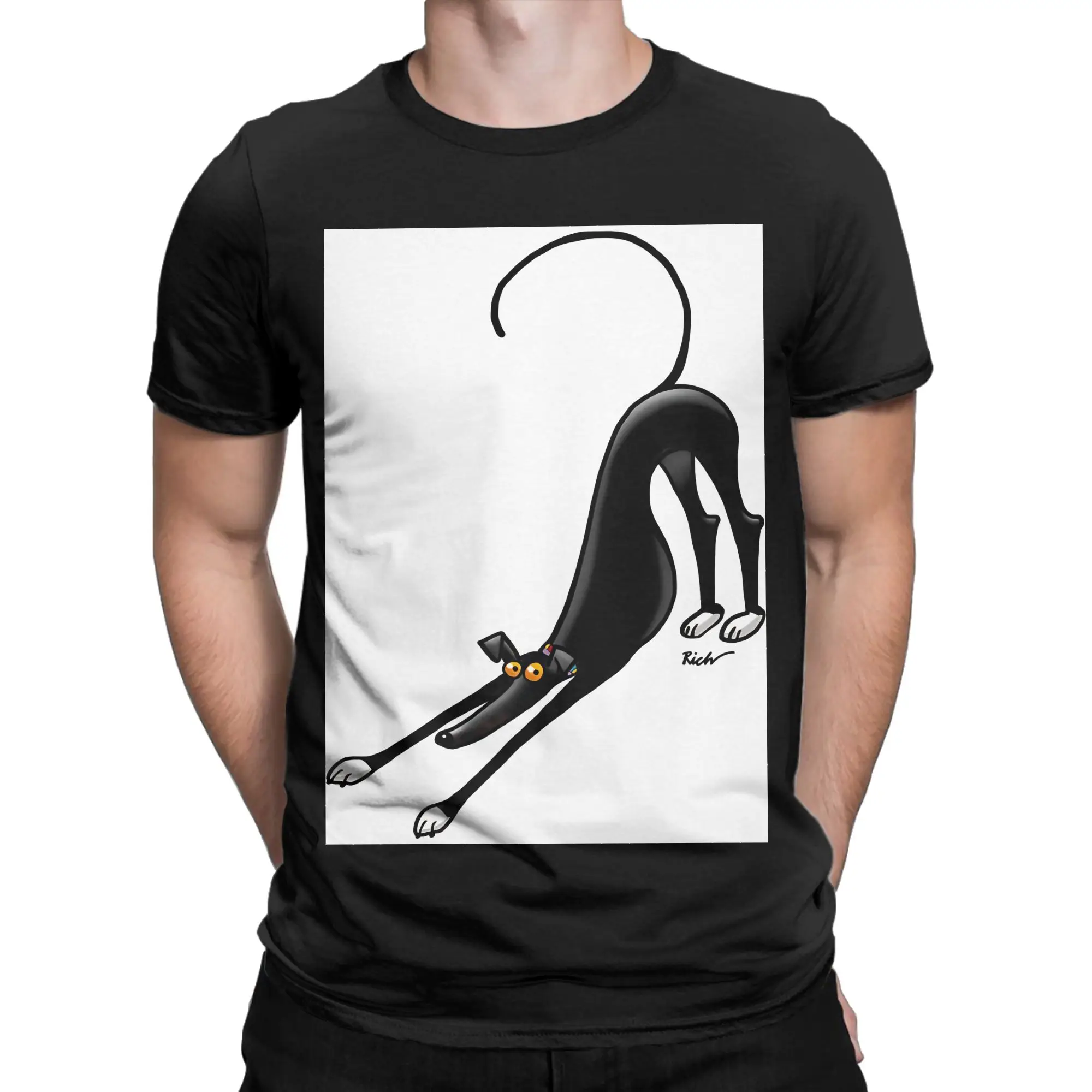 Bowdown Hound Funny 100% Cotton T-Shirt whippet Tops Tees For Men