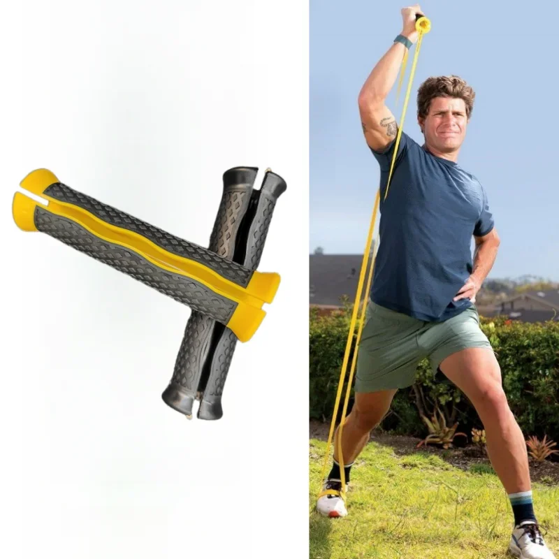 1 Pair Resistance Band Handles Exercise Attachment Grip Workout Fitness Pull Strap for Gym Home Strength Training Muscle Builder