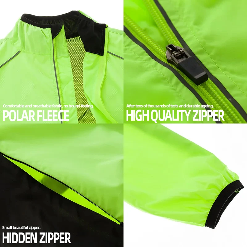 Lightweight Mountain Bike Jacket with Reflective Strip for Night Riding Safety Cycling Clothes for Men Waterproof Cycling Coat