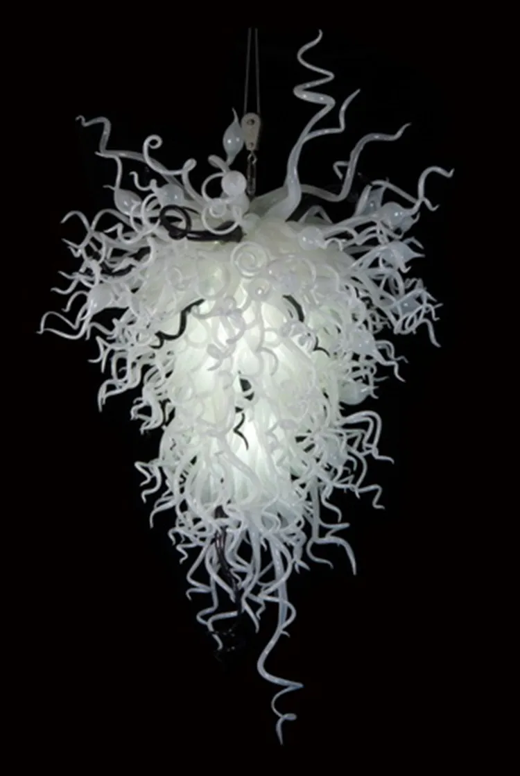 White and Few Black Pendant Lamps LED Hand Blown Glass Chandelier Staircase Art Decoration