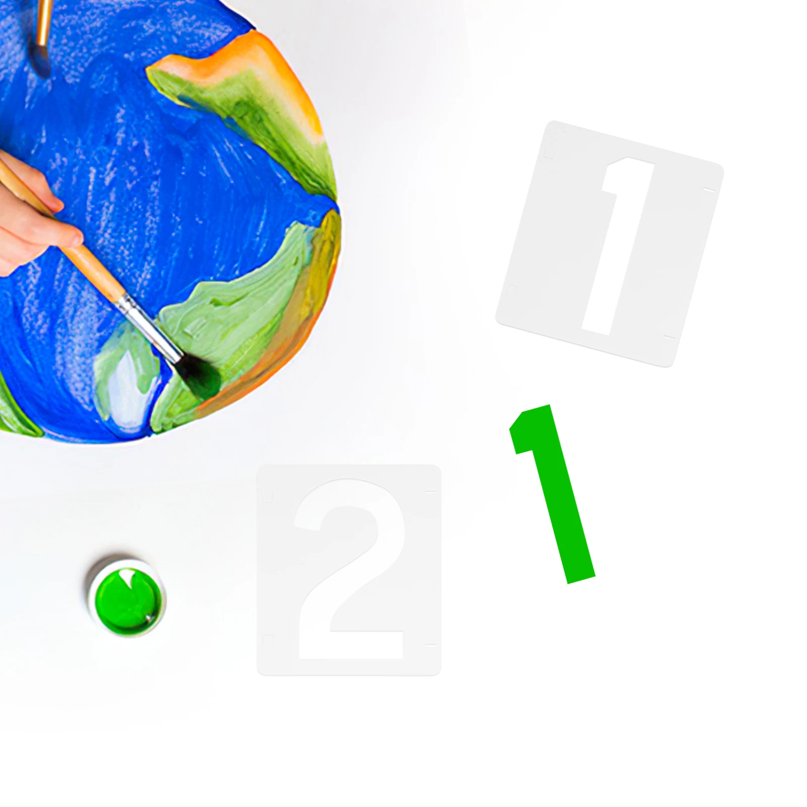 10pcs Alphanumeric Template Craft Decor Address Number Stencil White Office Door Mat Painting Drawing Wood Templates Letter