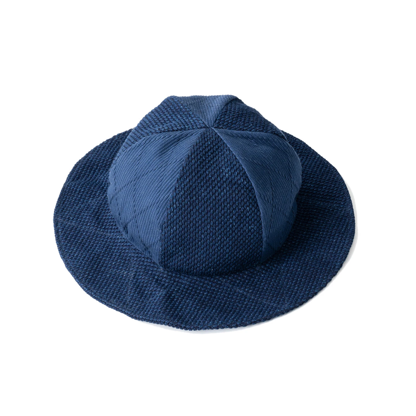 Japanese Indigo Spliced Fisherman Hat Summer Sun Protection and Shade Versatile Basin Hat for Men and Women