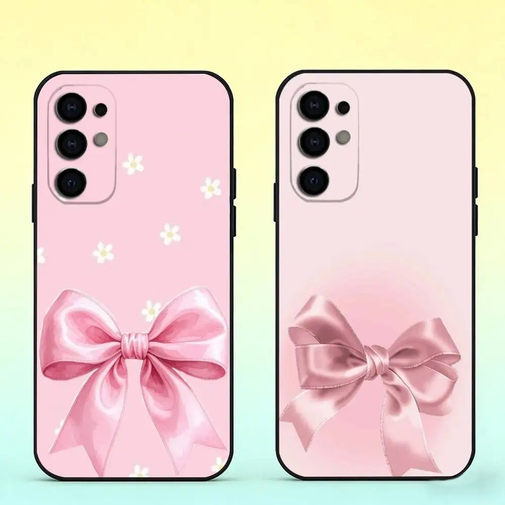 pink bows Phone Case For Samsung S25,S24,S21,S22,S23,S30,Ultra,S20,Plus,Fe,Soft Silicone Black Cover