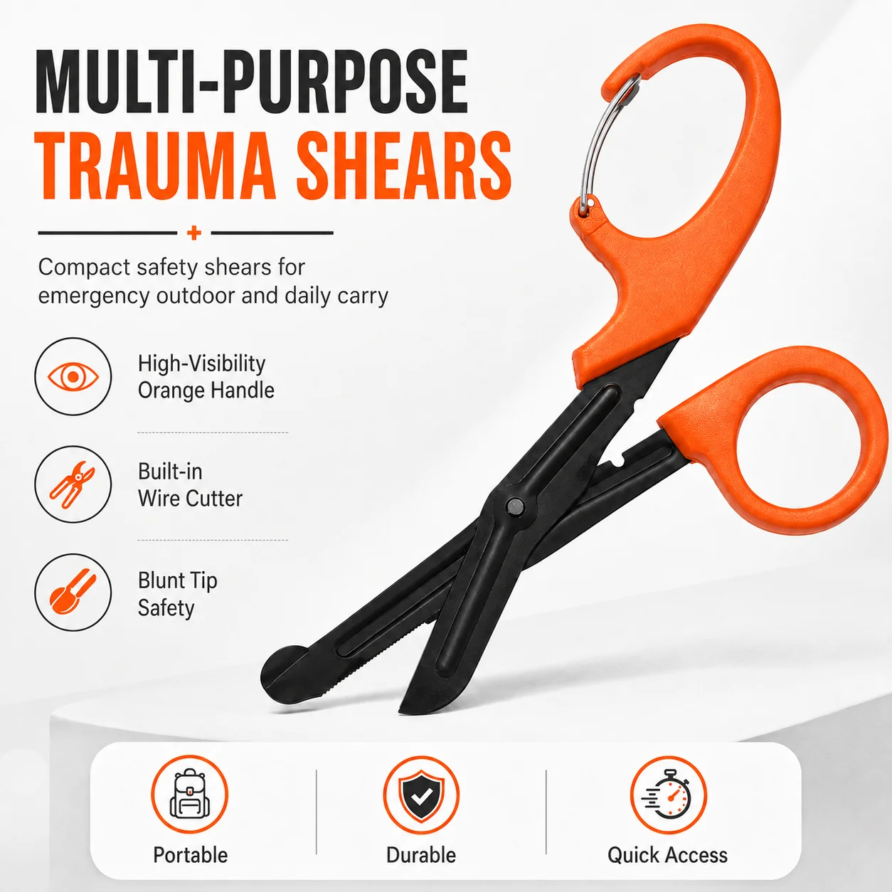 15cm Emergency Rescue Scissors Stainless Steel Bandage Shears Non-Stick Blade Tactical Outdoor EDC Gear Camping Survival Tools