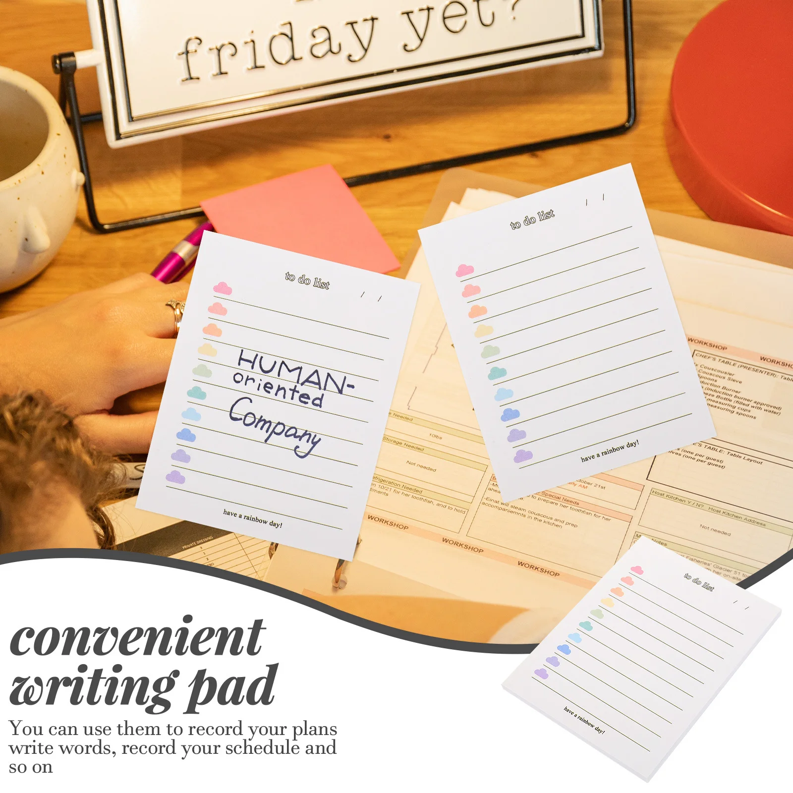 

3Pcs Memo Pads Household Note Pads Smooth Writing Multi-Function to Do Daily Compact Portable Office Supplies Note Pad