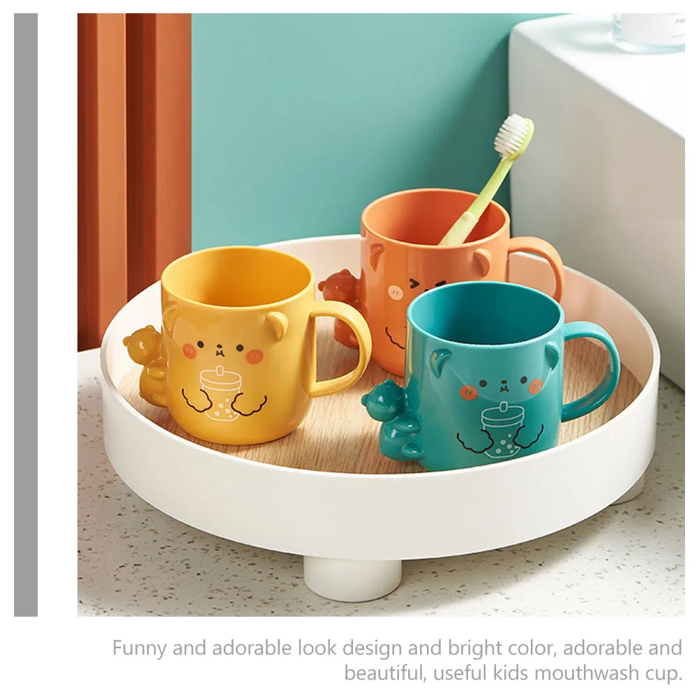

2 pcs Cartoon Kids Cute Plastic Rinse Cartoon Mouthwash For Kids Cup Bear Shape Bathroom Tumbler Student Mouthwash Cup Use