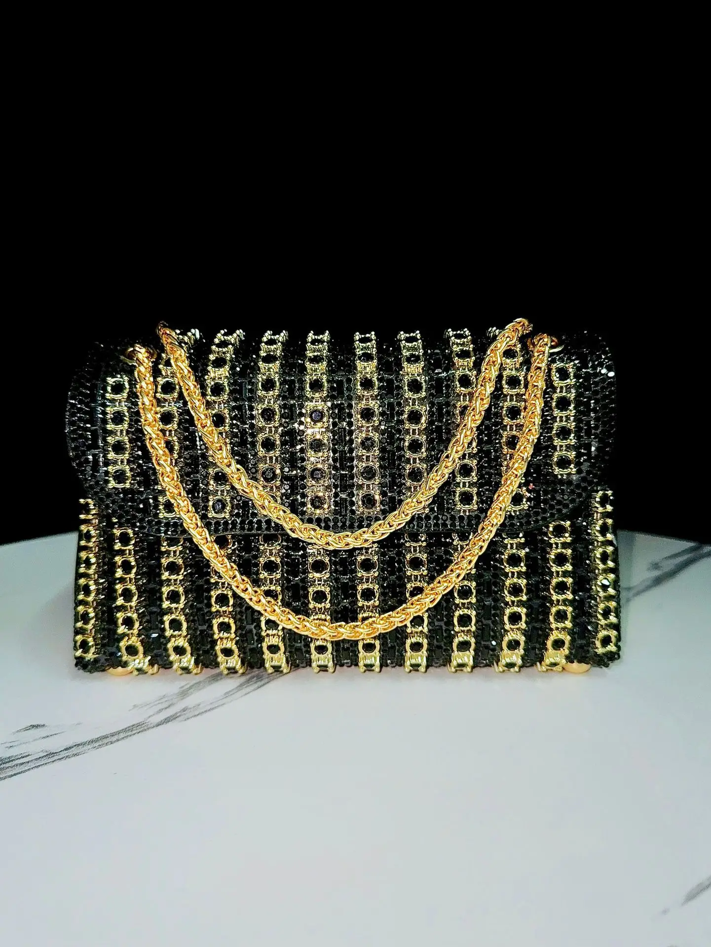 Evening Dress Rhinestone Clutch Bag with Diamond Chain, Cheongsam Bag, Crossbody Evening Bag, Women's Handbag, Evening Bag