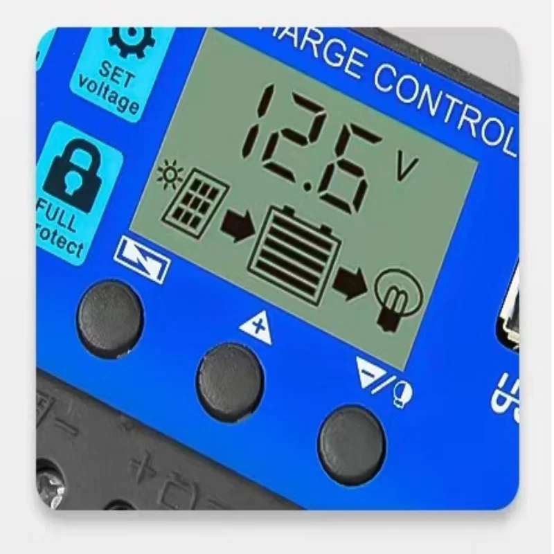 Dual 12/24V Solar Charger Regulator 100A PWM Adjustable Controller LCD Timing Display MPPT Matching Solar Panel Power Management