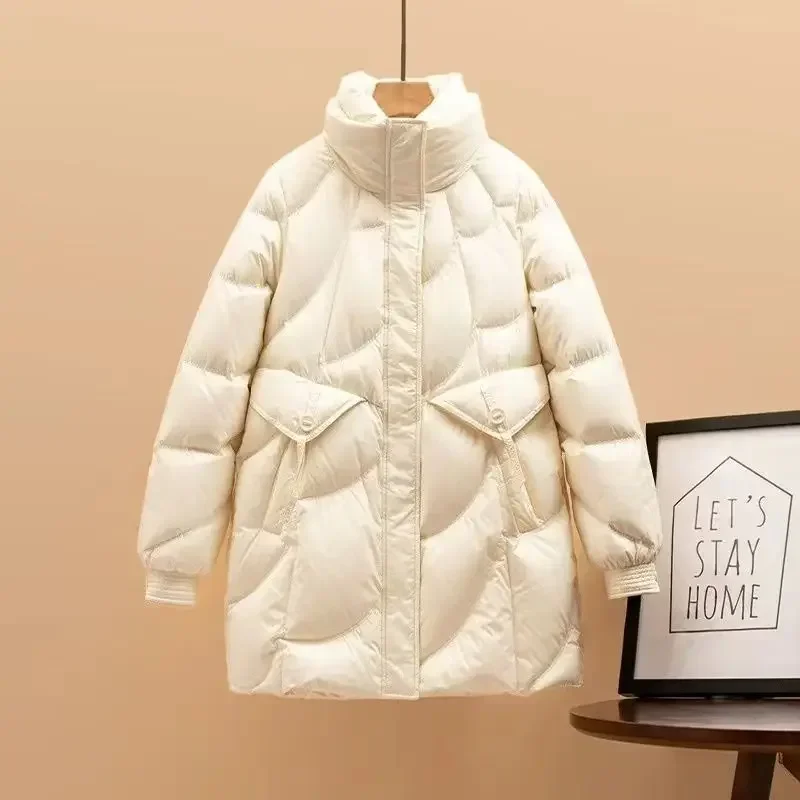 

2025 Autumn/Winter New Women's Down Jacket Commuter Loose High Neck Warm Jacket