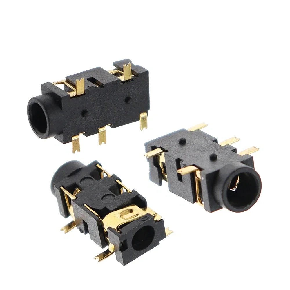 20PCS 3.5mm Audio Jack PJ-327A 5-Pin Gold-Plated SMD Headphone Socket Connector Power Plug for Electronic Components
