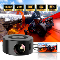 Mini Home Theater Projector, 180°Flexible Projection Angle 1080P Native USB Supports Smartphone Screen Sharing Suitable for Home