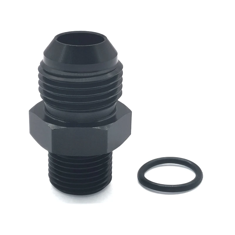 AN10 10 an to M18x1.5   Metric Male Fitting Straight Adapter Aluminum Black