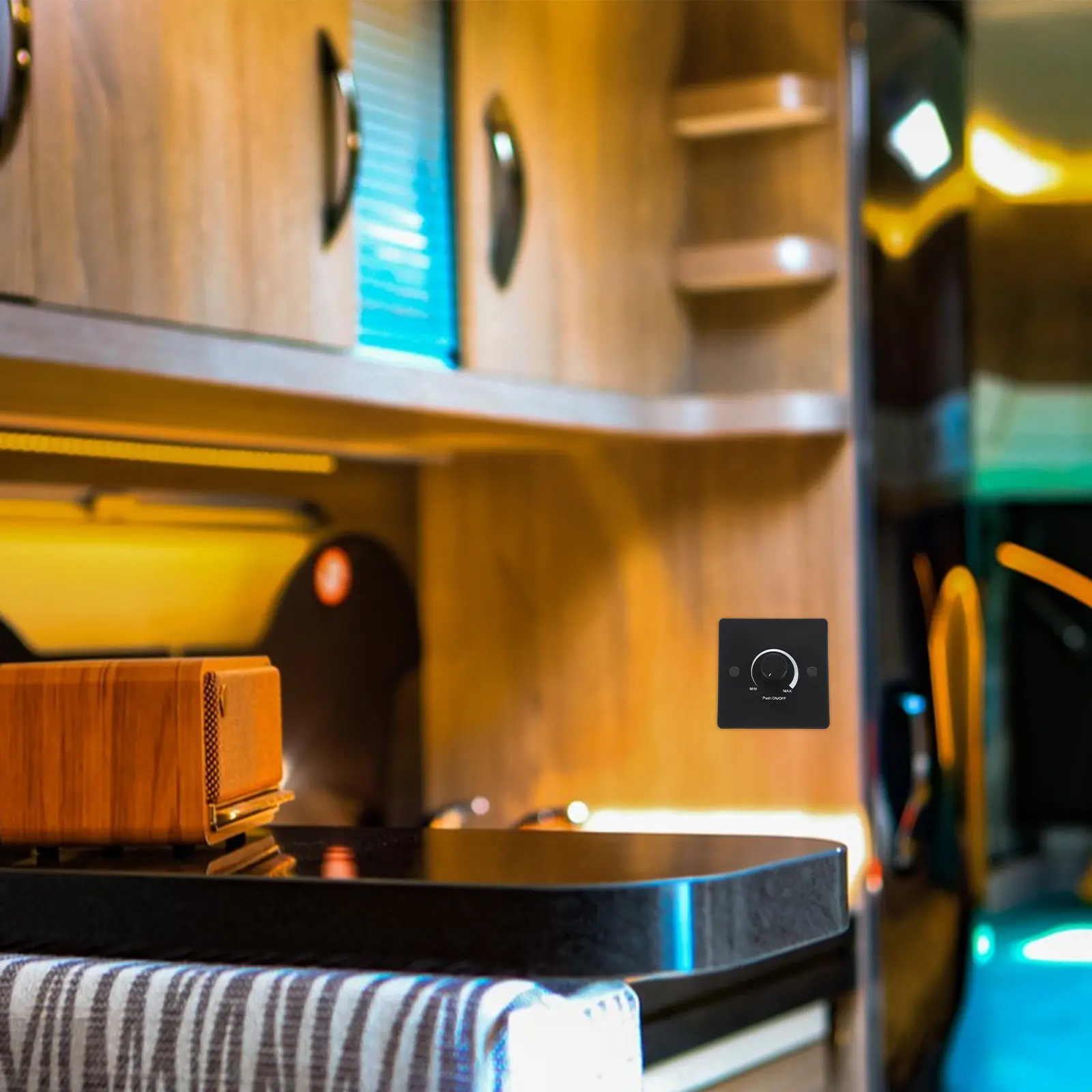 

Rv Dimmer Switch 12V LED Light Control Yacht Camper Interior Upgrade Aesthetic Design Long-Lasting 12 Volt Lighting Switch