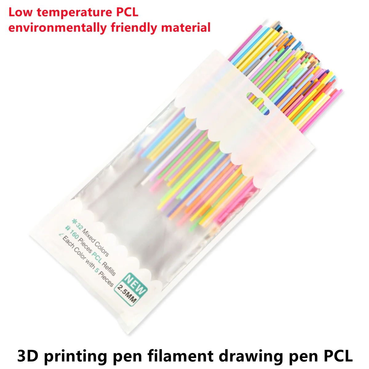 Low Temperature 3D Printing Pen Filament Drawing Pen PCL Material 3D Pen Replace Refills Consumables 2.5mm for 3DoodlerStart+
