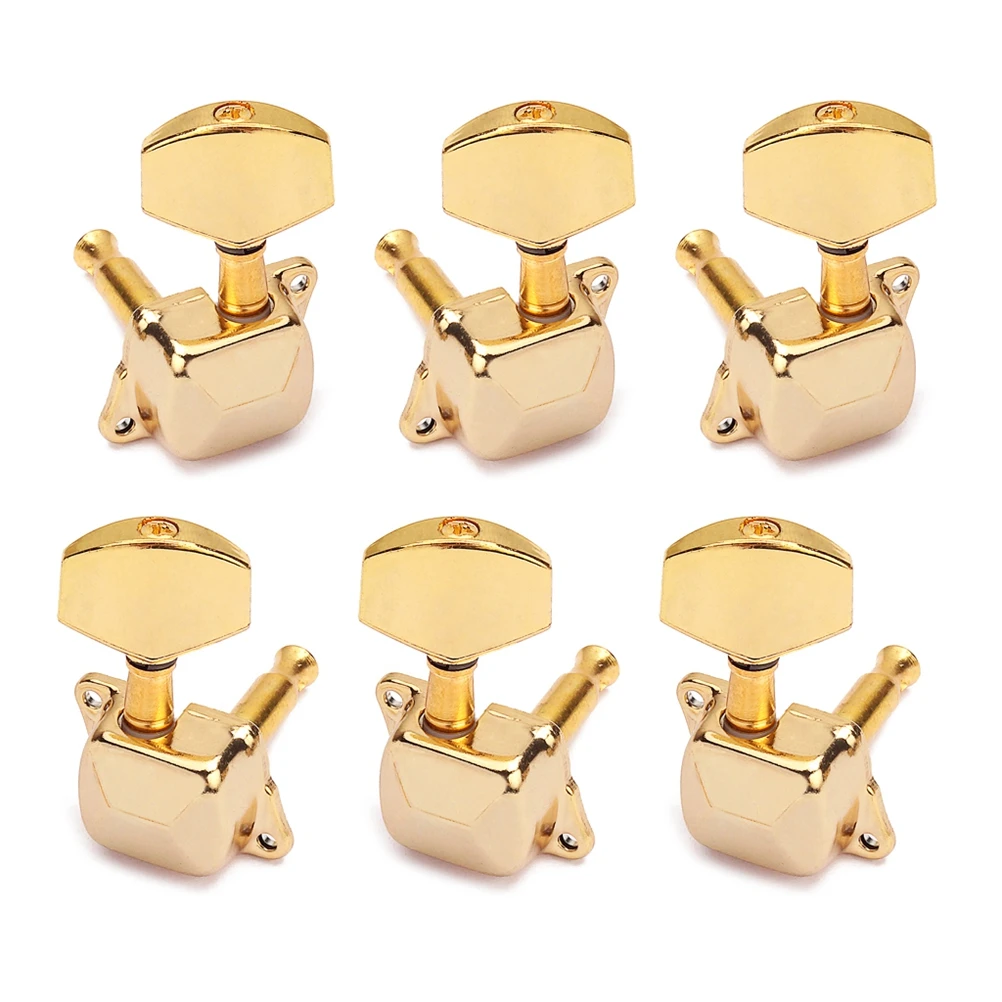 

6 PCS Gold Plated Guitar Tuning Pegs Machine Heads Semi Closed Classical Acoustic String Adjusting Parts Replacement