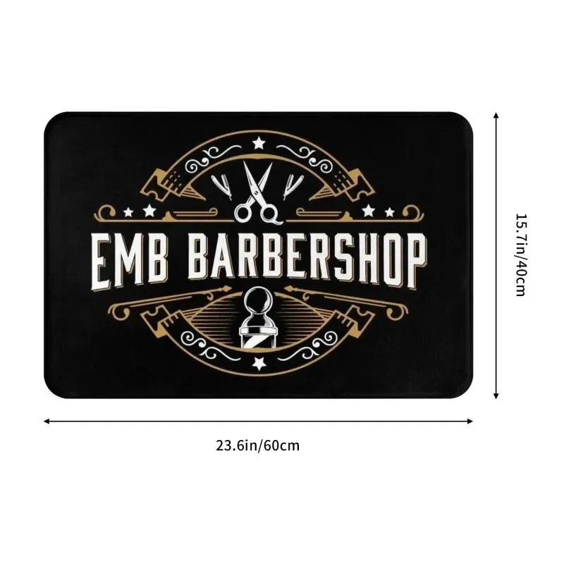 Custom Barber Shop Sign Doormat Mat Barbershop Decorations Anti-Slip Welcome Front Door Mat Washable Hallway Balcony Rugs Carpet