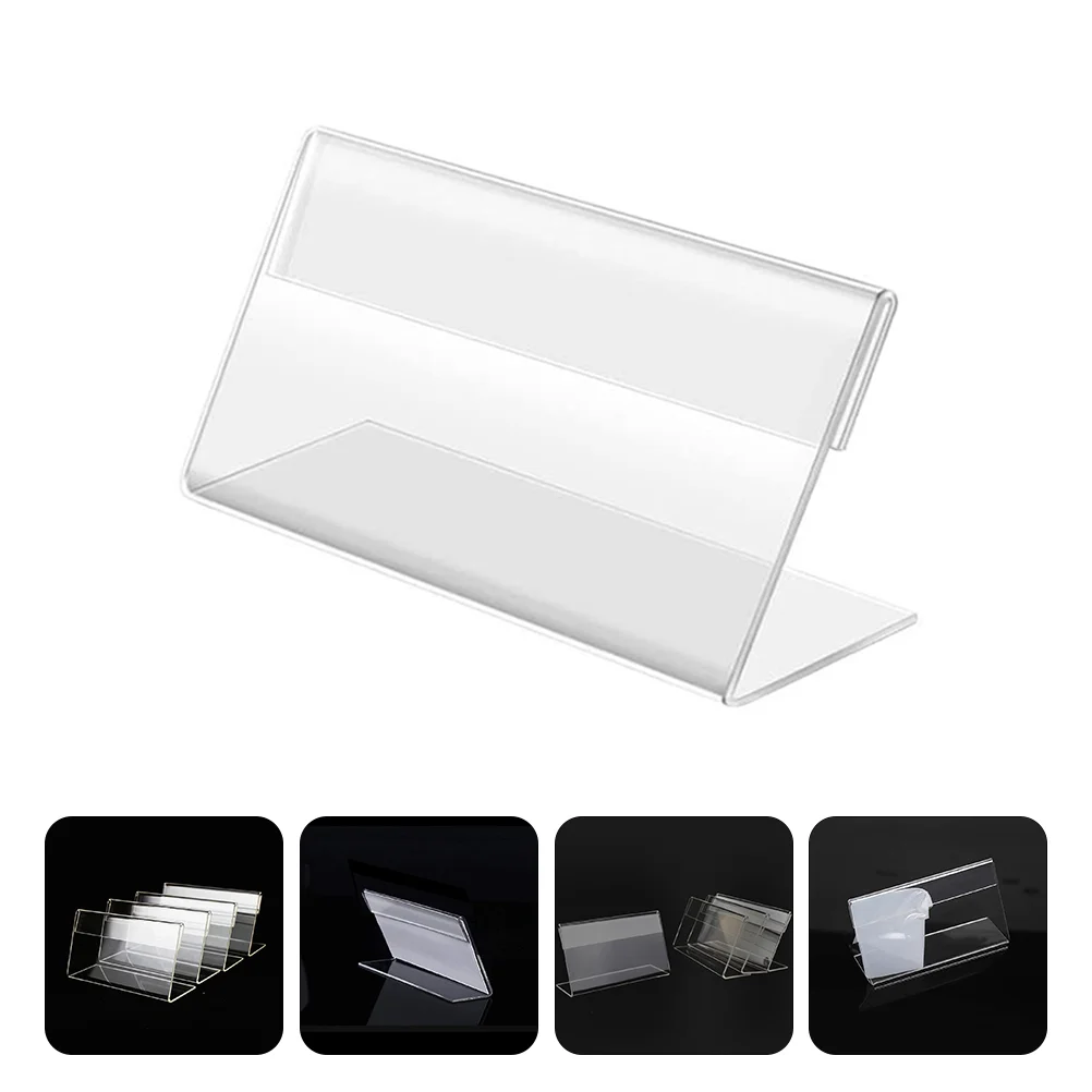 

20 Pcs Price Display Board Sign Stand Supermarket Tag Holder Table Frame Product Label Rack Showing Acrylic Office