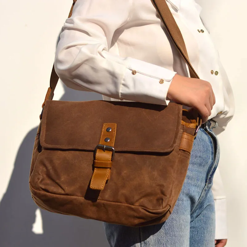 AETOO New outdoor camera bag Camera bag micro shoulder bag Digital SLR professional waterproof oil wax canvas leather