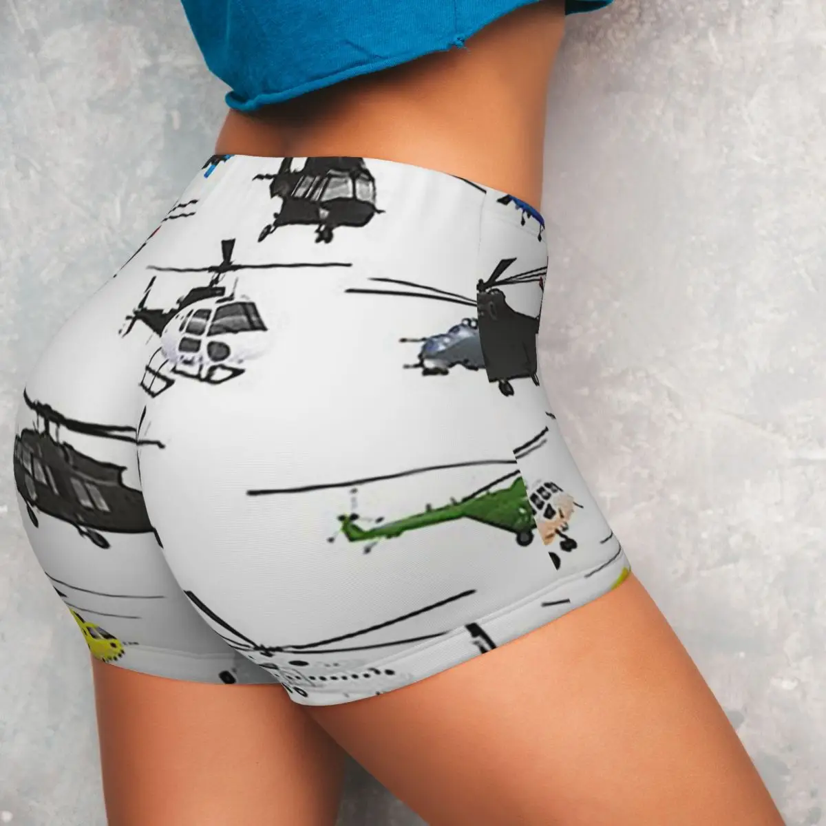 맞춤형 멀티 헬리콥터 요가 반바지 여성용 체육관 운동 러닝 운동복 배구 바이커 반바지