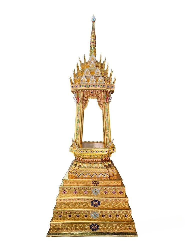 Thai four-sided Buddhist niche Asian style Thai solid wood floor-to-ceiling Buddhist niche