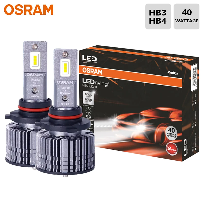 OSRAM LED HB3 9005 HB4 9006 XLZ Advance 40W Bright Lumens Auto Bulb 6000K White LED High Low Beams Fog Light Turbo Fan 12/24V