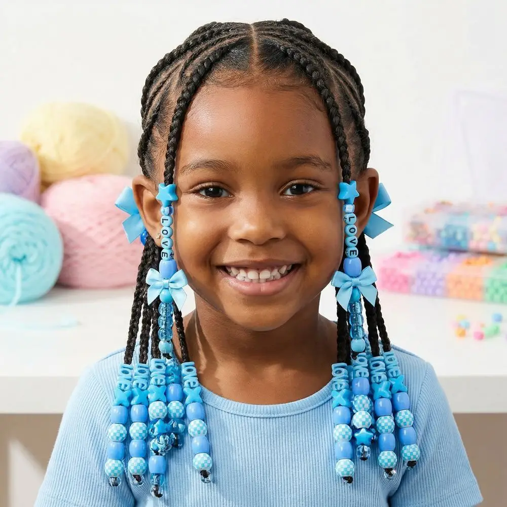 DIY Colorful Hair Beads Kits Multi-Color Love Heart Dreadlock Braids Decor Hair Accessories Mixed Shapes Painless Braiding Beads