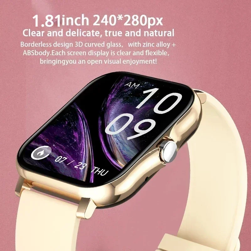 2024 Women Smart Watch Men Full Touch Screen Heart Rate Fitness Tracker Ladies Watch Bluetooth Call Smart Clock for Android IOS