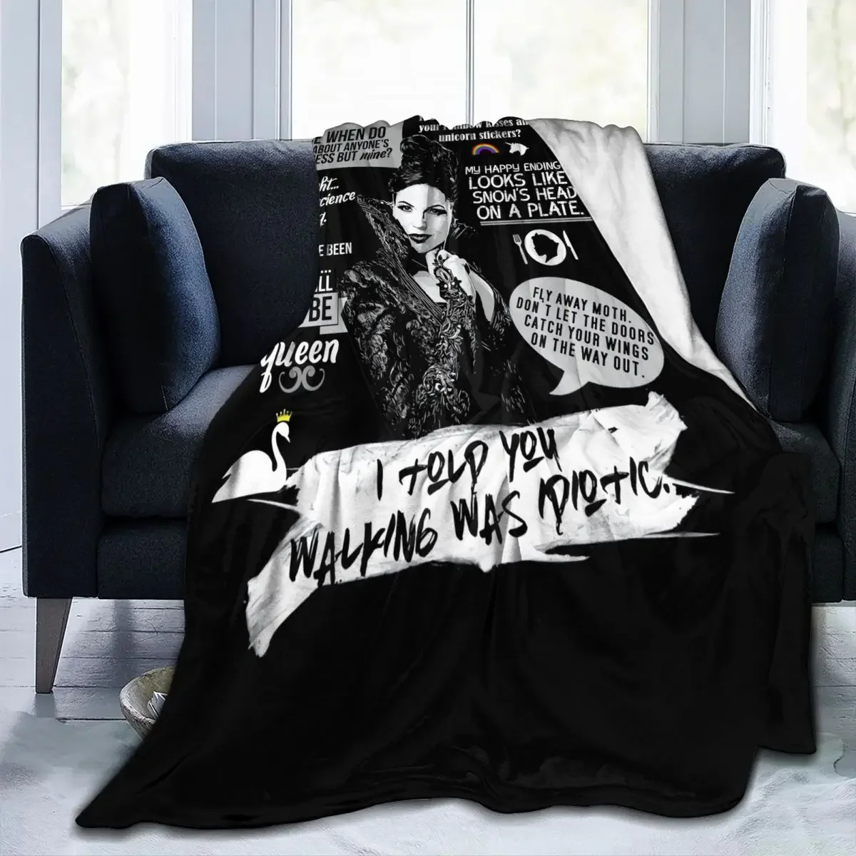 Evil Queen Regina Mills Quotes ' Ouat Throw Blanket Modern Comfortable Suitable For Sofa AntiPilling