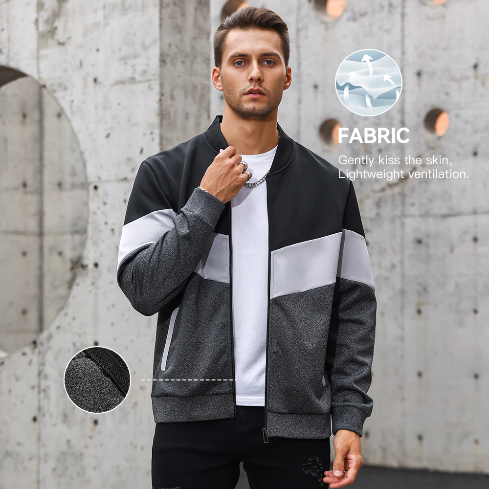 Men\'s Jackets 25 New Spring Business Leisure Trendy Color Windproof Bomber Overshirt Zip-Up Streetwear Popular Clothes US Size