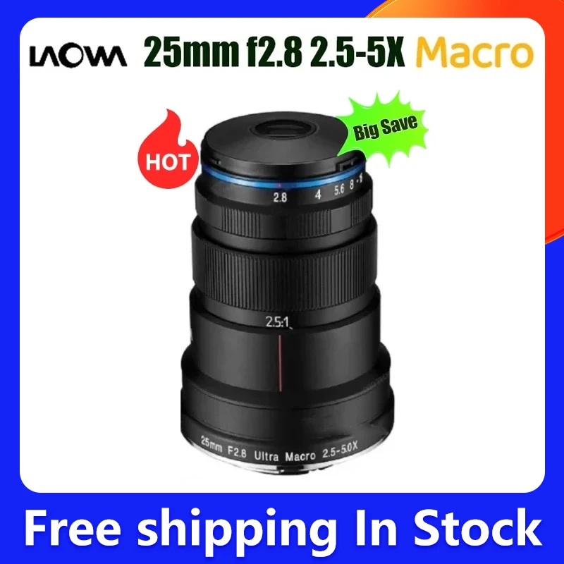 Venus Optics Laowa 25mm f/2.8 2.5-5X Ultra Macro Lens for Canon EF Nikon F Pentax K