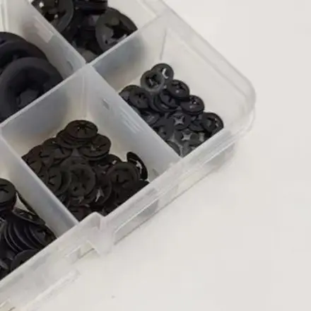 530Pcs 65Mn Steel Black Oxide Bearing Retaining Rings Kit 2MM-12MM Assorted Sizes E-Clip Set For Shaft Bolt Locking Hardware
