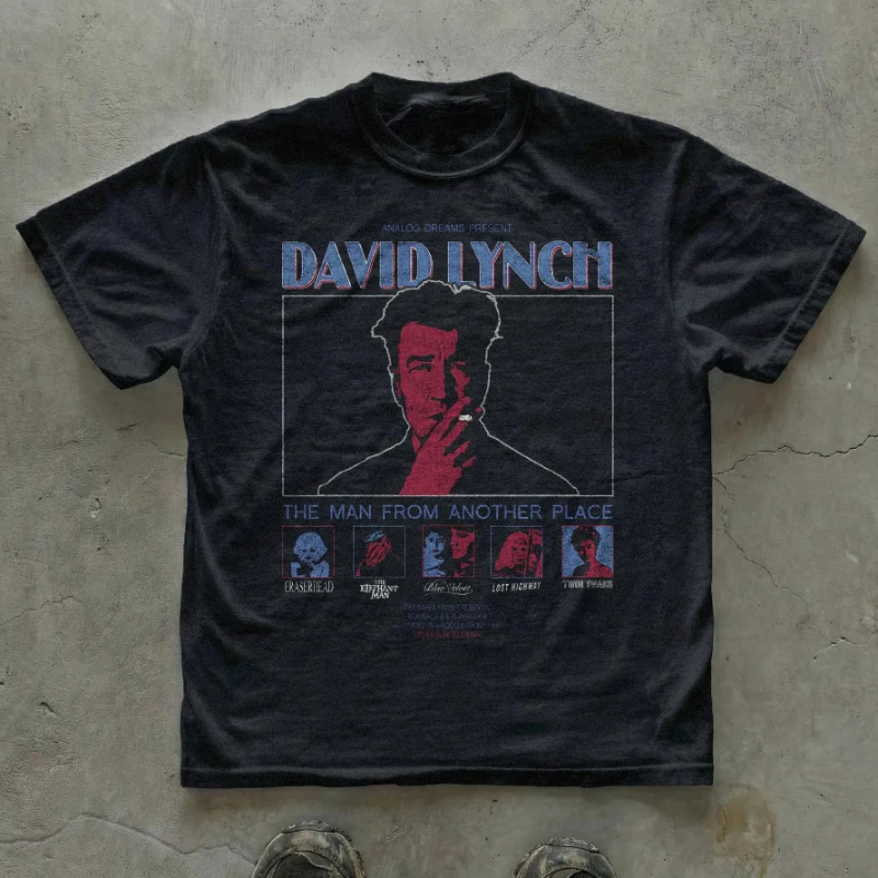 David Lynch Grafik-T-Shirt Surreal Cinema Streetwear Vintage Kultfilm-T-Shirt Y2K Vaporwave Style Unisex Freizeitkleidung