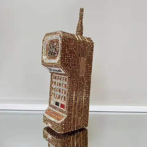 XIYUAN plus récent téléphone portable en forme de strass soirée pochette sac à main de luxe diamant sac de fête de mariage dame rose cristal sac à main de mariée
