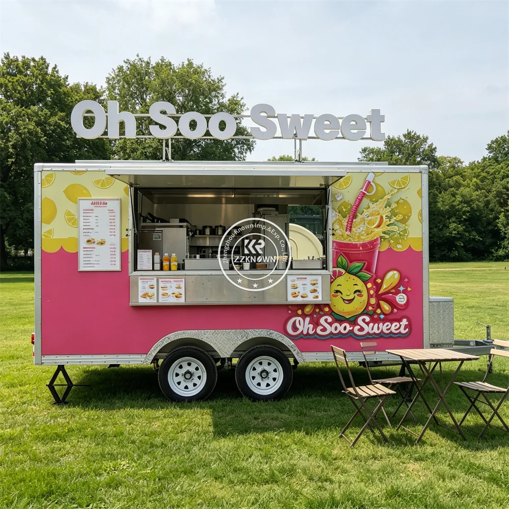 

Mobile Food Truck Street Kitchen Trailer Street Catering Truck Commercial BBQ Snack Fast Food Trailer With Full Equipment