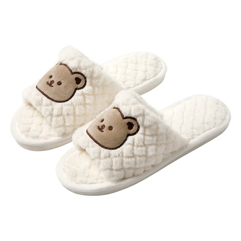 رقيق المرأة النعال المنزل الكرتون الفاخرة أحذية امرأة الشقق الشتاء داخلي غامض الفراء الشرائح الدافئة أنيقة لينة وحيد بالجملة