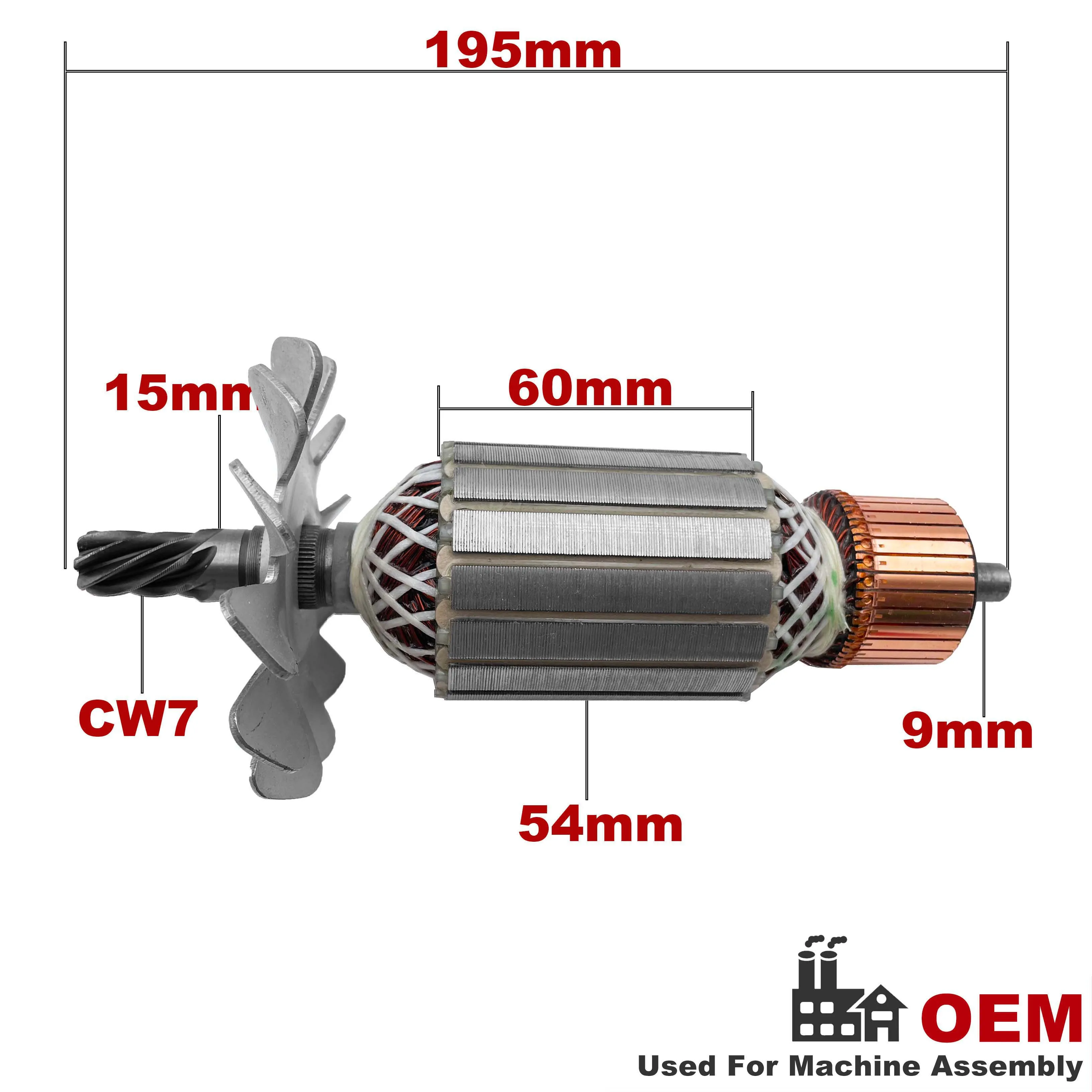 AC220V-240V Armature Rotor Anchor Replacement for MAKITA Metal Cutter Shaft 2414NB 2414B