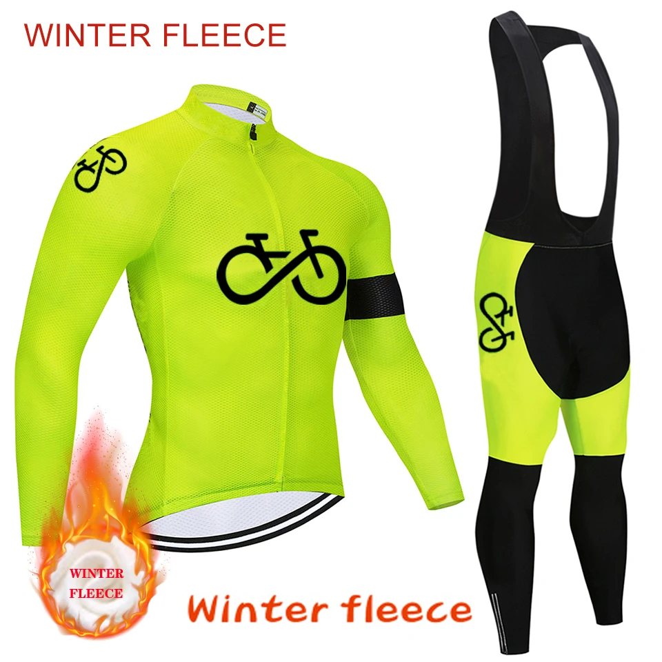 2024 Pro Winter Thermal Fleece Cycling Jersey Sets Long Sleeve Bicycle Clothing MTB Bike Wear Maillot Ropa Ciclismo Cycling Suit