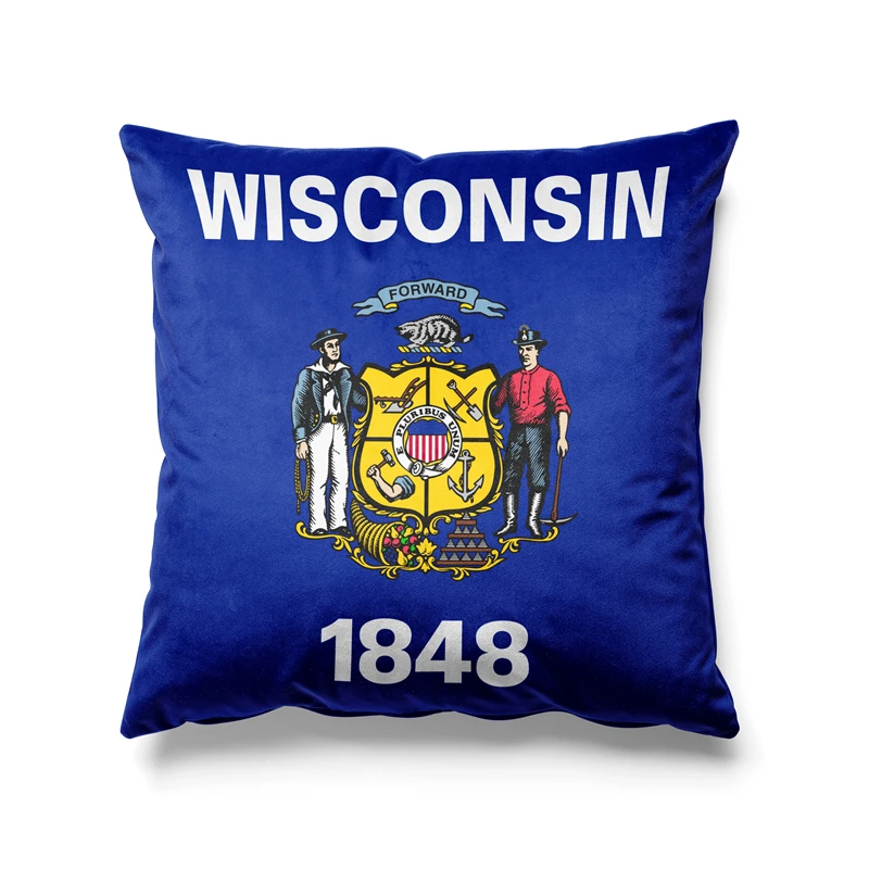 Aertemisi 18'' x 18'' Wisconsin Square Throw Pillow Cushion Covers Cases Pillowcases for Sofa 45cm x 45cm