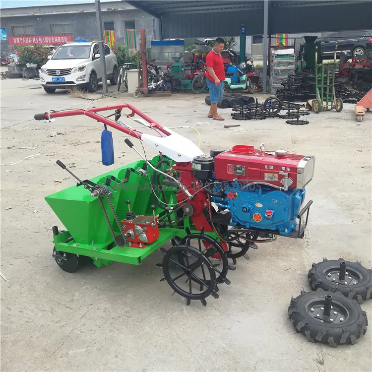 Agricultural Gasoline Hand Push Garlic Seed Seeder 5 Rows High Efficiency Small Dry Garlic Seeder