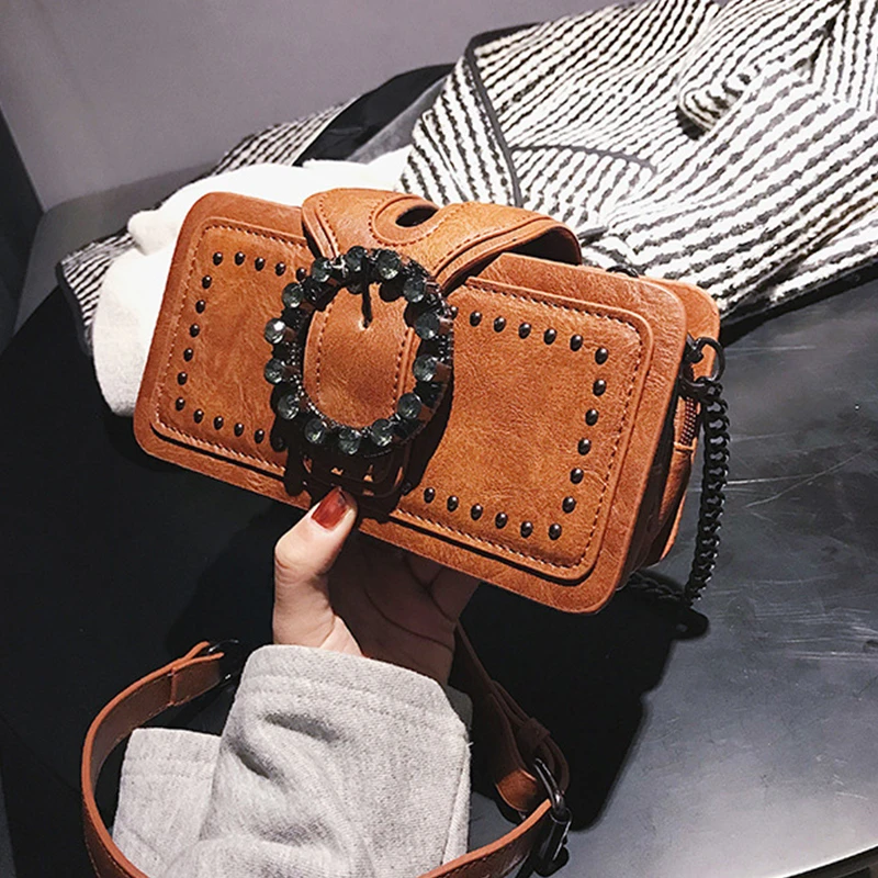 Luxury Handbags For Women Luxury Diamonds Crossbody Bags Vintage Square Bag Tote Casual Brand PU Leather Handbag Ladies Bag