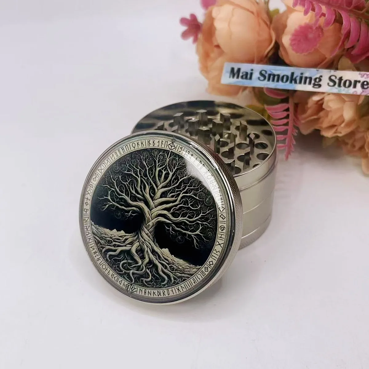 50/63mm Life Tree Herb Grinder 4-layer Manual Spice Pepper Mill Mortar  Grass Tobacco Grinder Smoking Cigarette Accessories