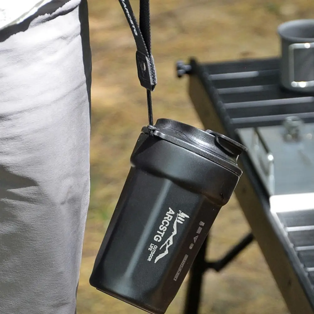 316 Stainless Steel Octagonal Insulated Coffee Cup Portable 440ml Car Water Cup Black/Red Accompanying Cup