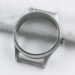 Neiton-透明な背中の手動時計ケース,通常のガラス,42mm,eta 6497, 6498,st3600,3602,ブロンズまたはpvdブラック