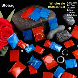 StoBag 1000pcs Wholesale Color Small Mini Zipper Plastic Bags Clear Sealing Jewelry Packaging Clear Pouches Storage Reusable