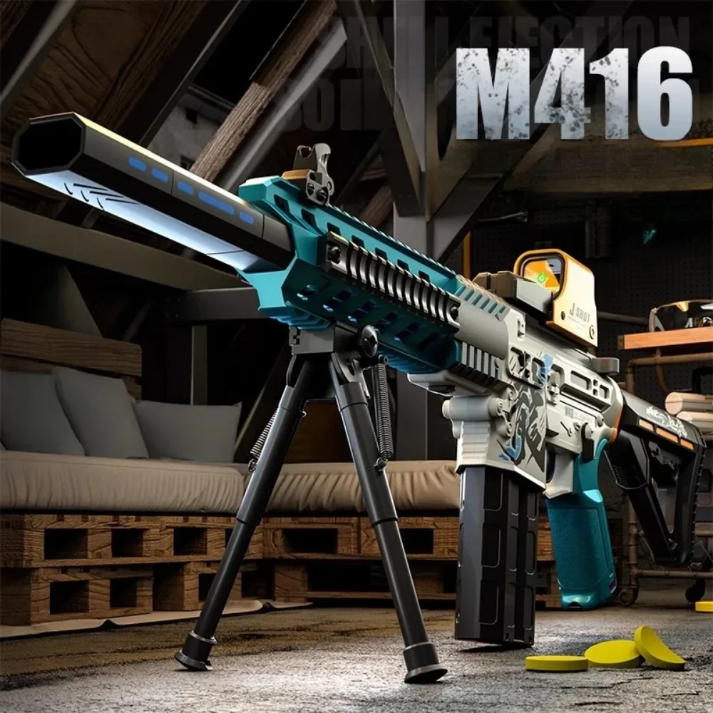 Pistolet na kulki P90/M416, elektryczny, do zabawy na zewnątrz, karabin szturmowy, model, prezent na Boże Narodzenie dla dzieci