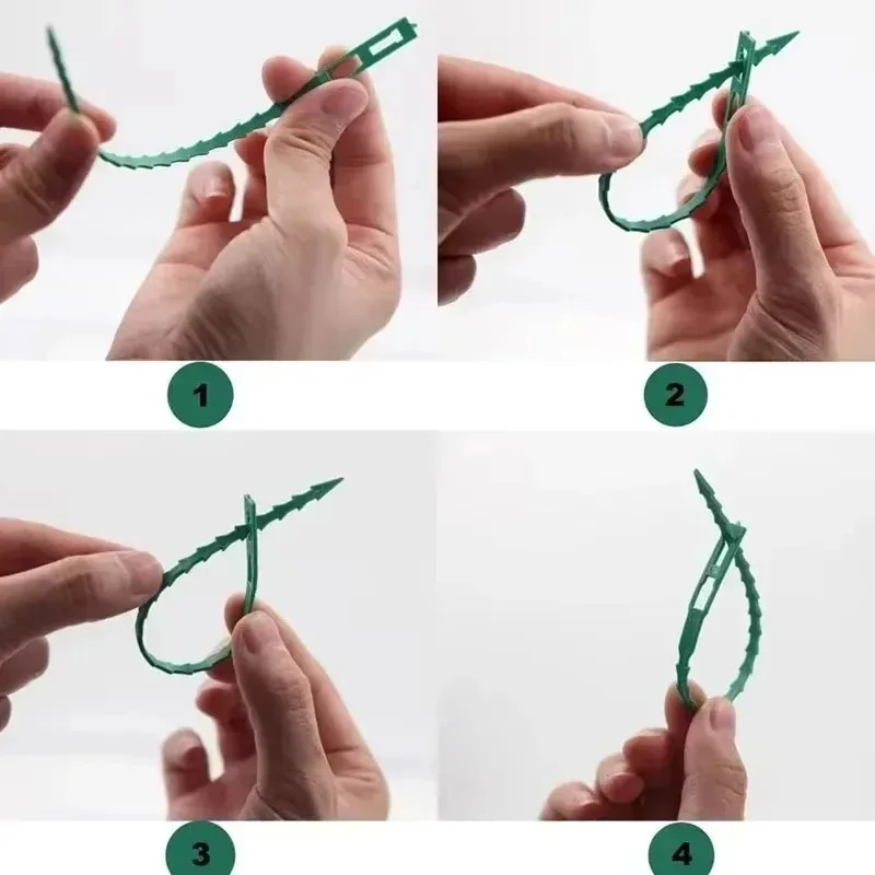 ربطات كابل نباتية بلاستيكية قابلة للتعديل، ربطات عنق ذاتية القفل قابلة لإعادة الاستخدام، ربطات كابلات نباتية للحديقة، مشابك مشبك الطماطم الجذعية #5