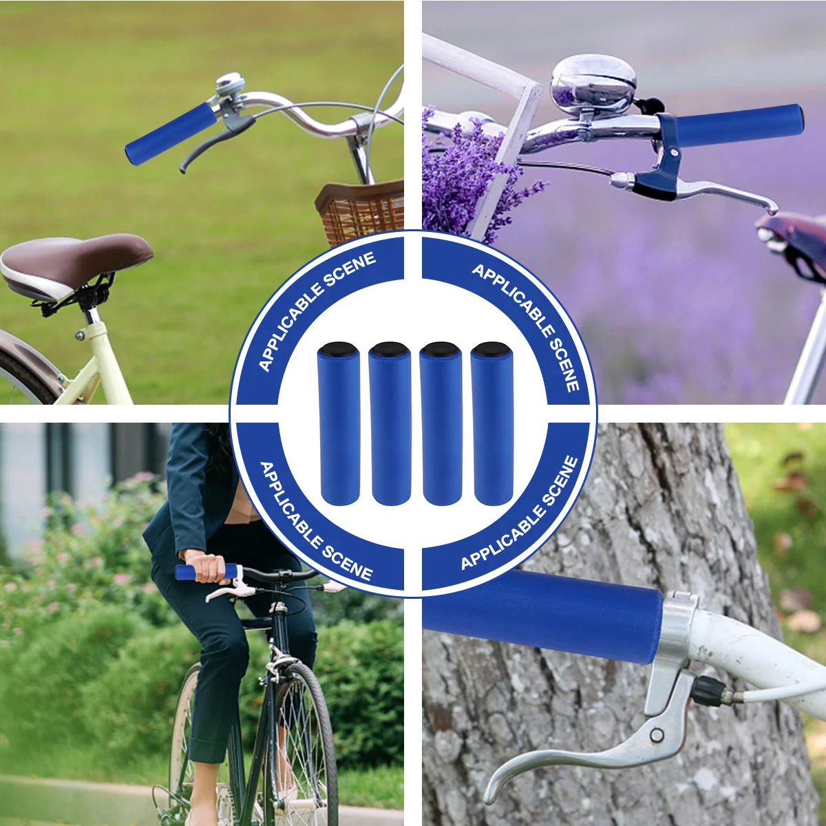 1Set Bike Handlebar Covers Silicone Gel Durable Lightweight Anti-Slip Grip Comfortable Touch Easy Install Cleaning Parts