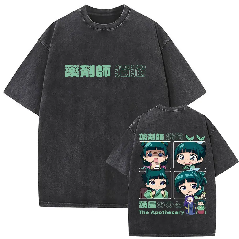 

Washed Vintage Anime The Apothecary Diaries Maomao Graphic T Shirt Men Women Cute Funny T-shirts Men's Casual Oversized T Shirts
