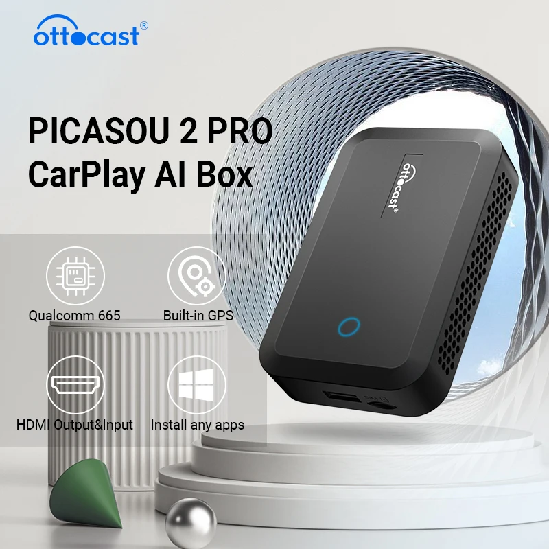 

Ottocast Picasou 2 Pro CarPlay Ai Box Wireless Car Play Android Auto Qualcomm Snapdragon 665 CPU For Mazda Toyota VW Benz Audi